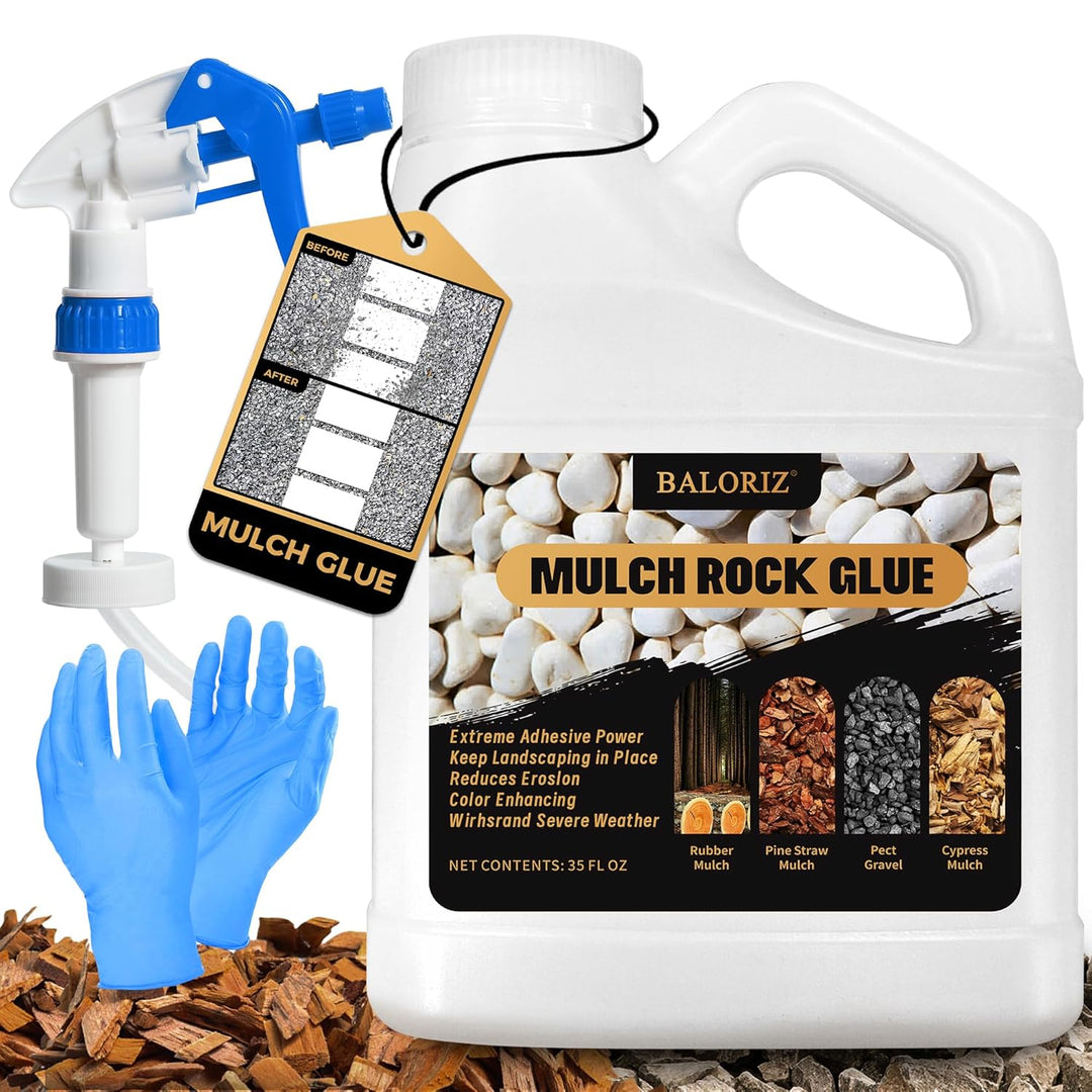 Mulch Glue - 35oz Mulch and Rock Glues for Landscaping Stabilizing and Pea Gravel, Gravel Glue with Applicator Ready to Use Non Toxic Mulches Glues for Rocks Locking Most Mulches - Just Closeouts Canada Inc.