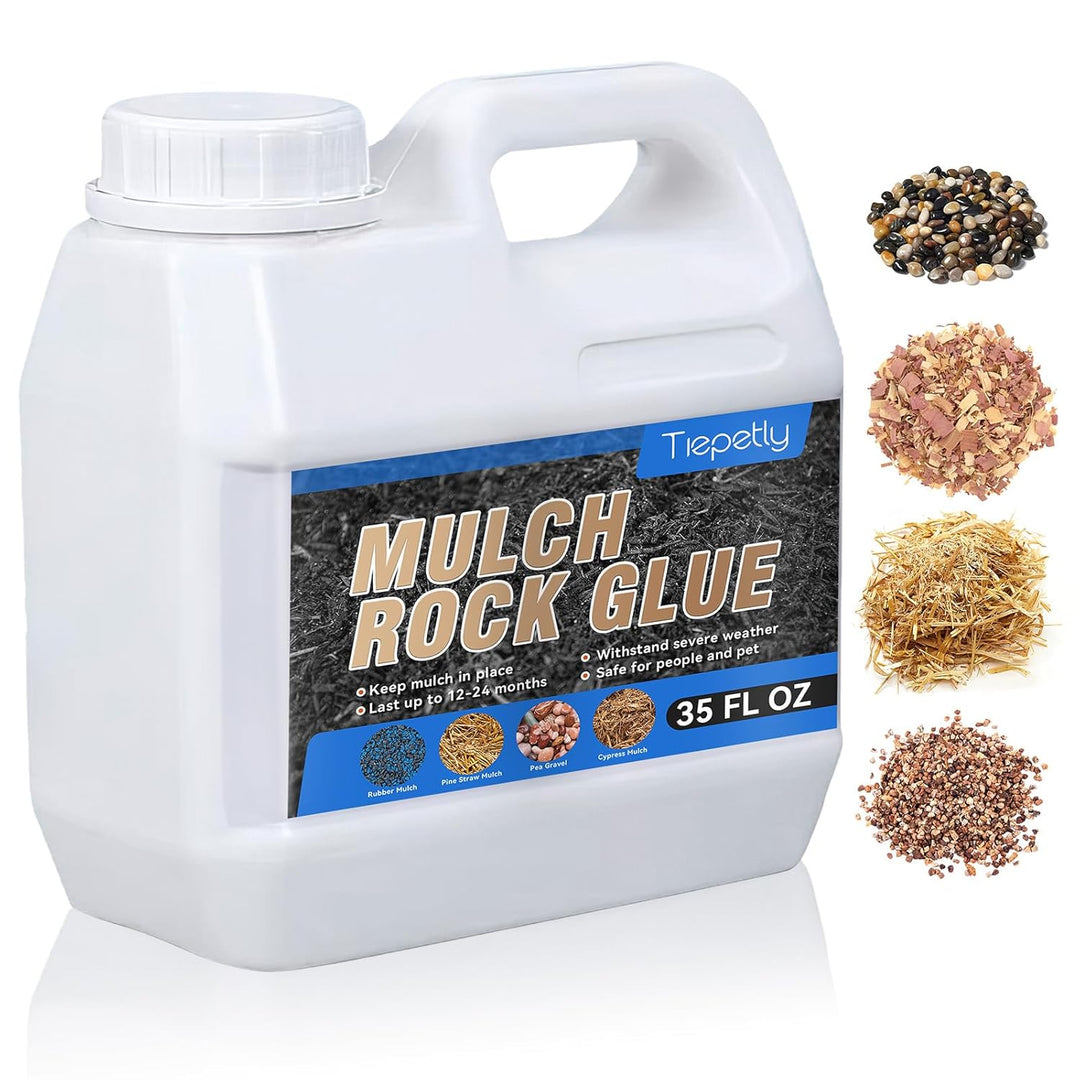 Mulch Glue for Landscaping, Powerfully Rock Glue Lock Gravel Bark and Other Coverings, Last up to 2 Years (Transparent, 35 oz) - Just Closeouts Canada Inc.
