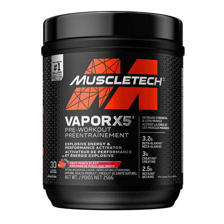 MuscleTech VaporX5 Fruit Punch Blast, 30 Servings - Just Closeouts Canada Inc.631656346565