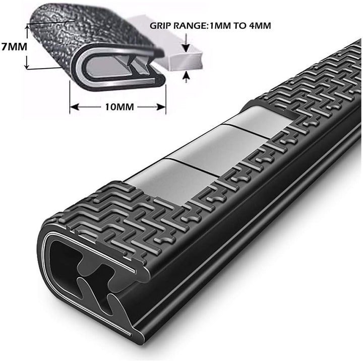 MYFAMIREA 33Ft(10M) Long Car Door Edge Guards,U Shape Edge Trim Rubber Seal Protector Rubber Car Door Protector Car Protection Door Edge Anti - Collision Rubber Clips Fit for Most Car| Black | - Just Closeouts Canada Inc.