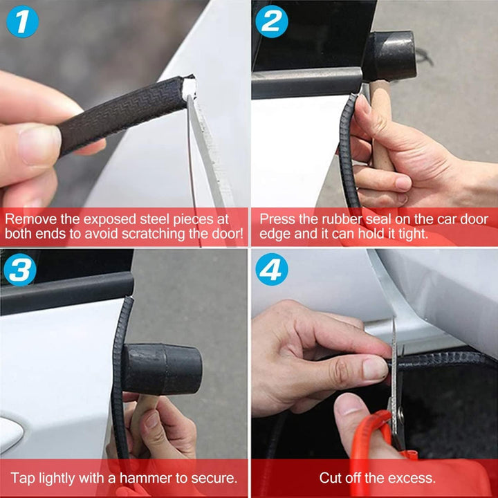MYFAMIREA 66Ft(20.2M) Long Car Door Edge Guards,U Shape Edge Trim Rubber Seal Protector Rubber Car Door Protector Car Protection Door Edge Anti - Collision Rubber Clips Fit for Most Car| Black | - Just Closeouts Canada Inc.