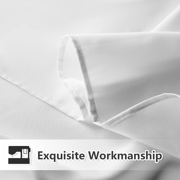 MYSKY HOME 2 Pack White Table Cloths Rectangular 60x102 Inch Nappe de Table Rectangulaire Table Cloth Machine Washable Polyester Table Cover for Dining Buffet Parties Picnic Weddings - Just Closeouts Canada Inc.