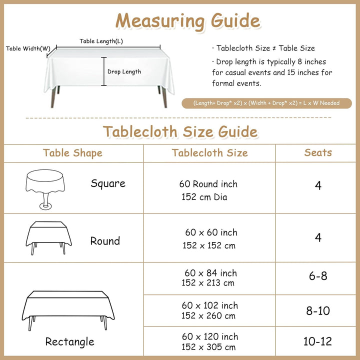 MYSKY HOME Table Cloths Rectangular 60 x 120 Linen Table Cloth for Rectangle Table Tablecloth Waterproof Washable Picnic Table Cover Kitchen Dining Party Holiday Christmas, Beige with Beige Tassels - Just Closeouts Canada Inc.