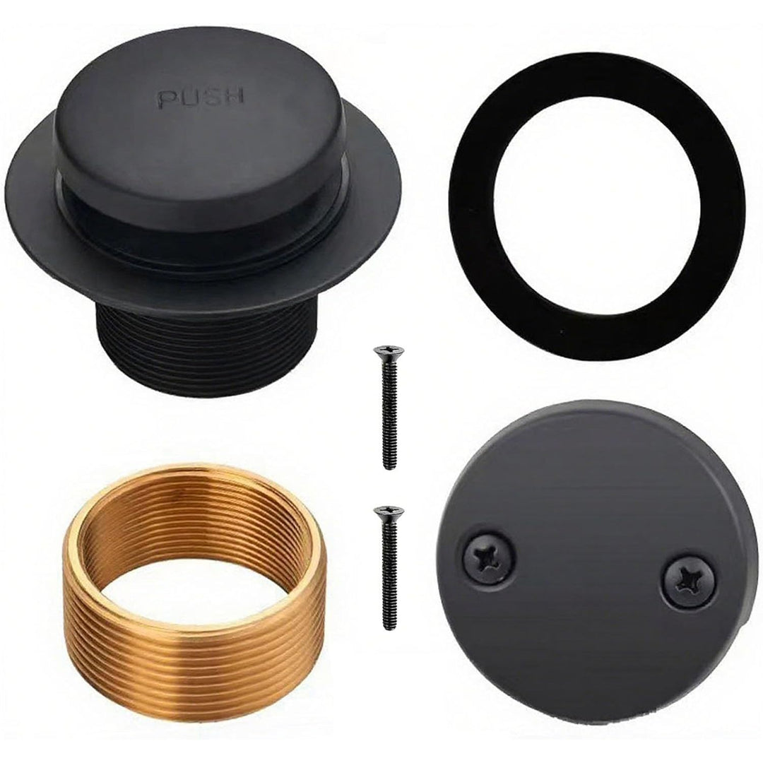 MZY LLC matte-black bathtub drain stopper and overflow cover kit