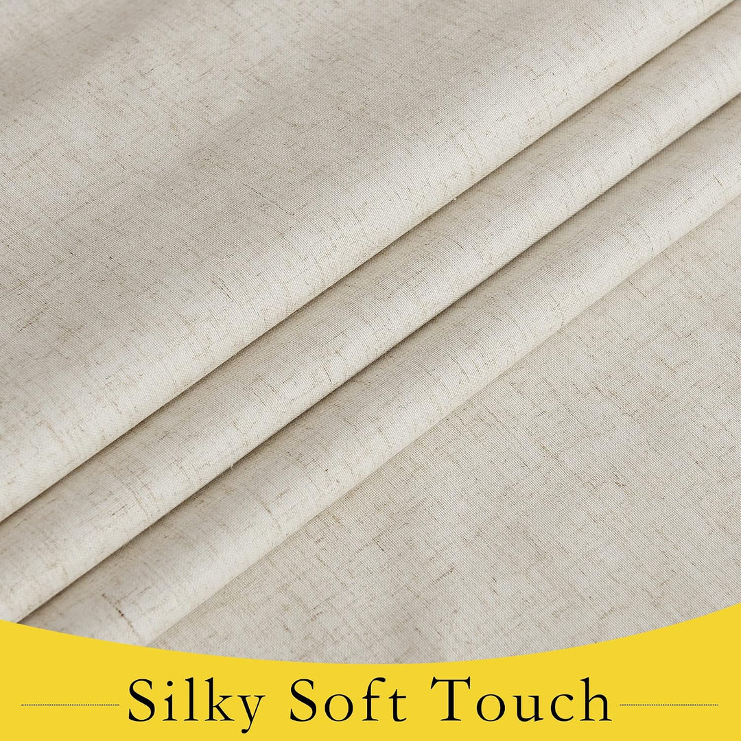 Natural Linen-Blend Blackout Door Curtain, 26 x 40 in, 1 Panel - Just Closeouts Canada Inc.