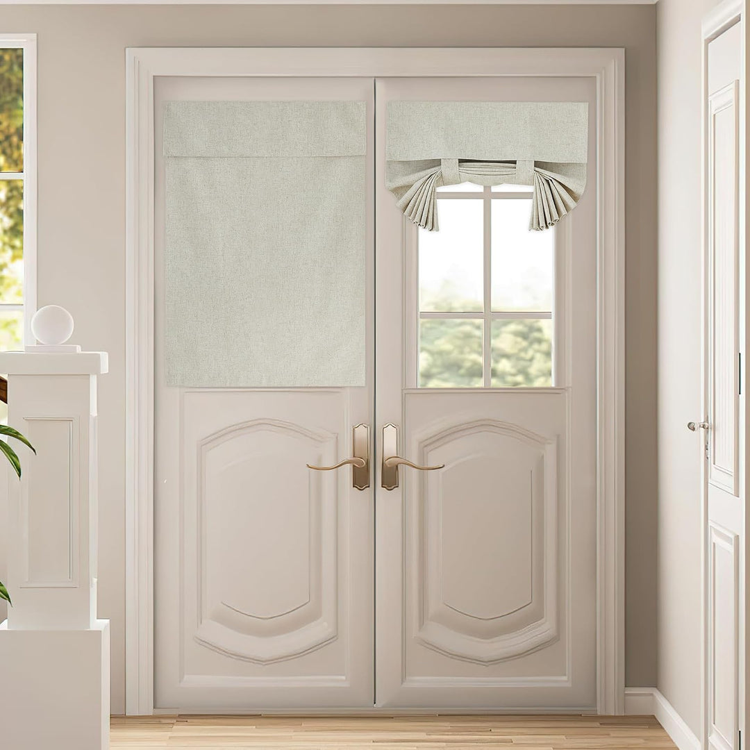 Natural Linen-Blend Blackout Door Curtain, 26 x 40 in, 1 Panel - Just Closeouts Canada Inc.