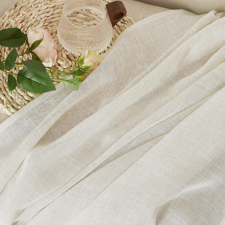Natural Linen curtain fabric detail