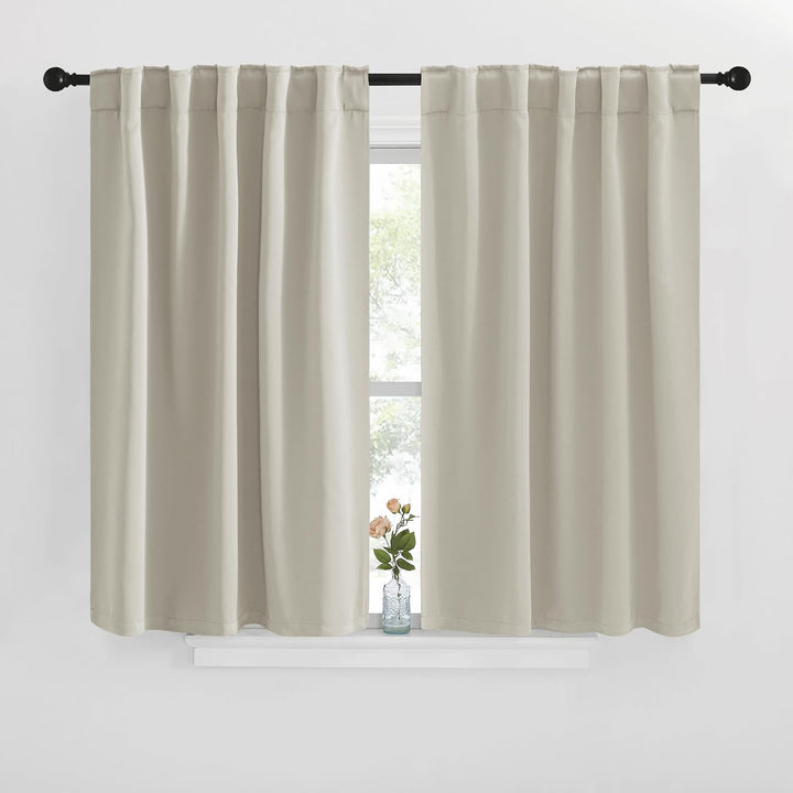 Natural Room-Darkening Rod-Pocket & Back-Tab Curtains, 42 x 40 in, 2 Panels - Just Closeouts Canada Inc.