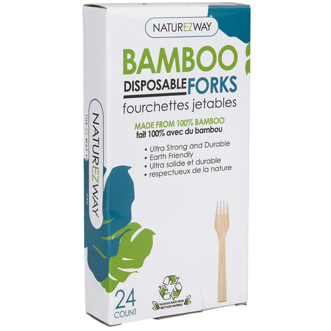 NatureZway Bamboo Disposable Forks, 24pk - Just Closeouts Canada Inc.716554009771