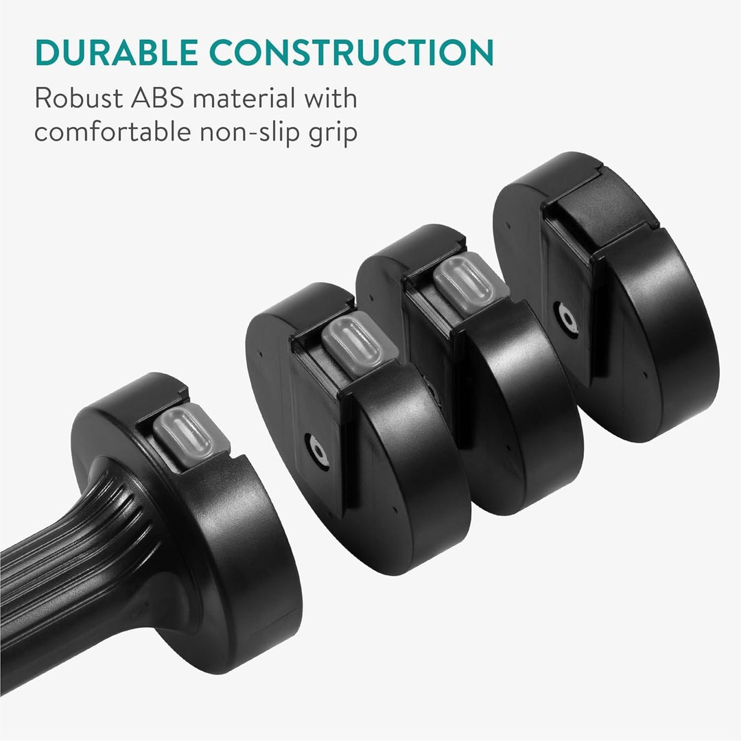 Navaris Adjustable Dumbbells Set - Exercise Hand Weights for Women & Men - Compact Free Weight Sets with Non - Slip Grip, Robust ABS Shell - Small Ladies Dumbbell - 1kg to 3.5kg each - Black - Just Closeouts Canada Inc.4067668137321