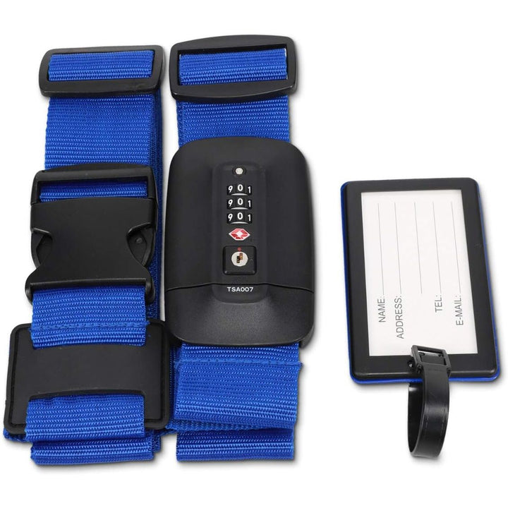Navaris Cross Suitcase Strap - Adjustable Luggage Safety Belt for Travel Airplane Train - TSA Lock - Code Combination Lock - Just Closeouts Canada Inc.4063004133545