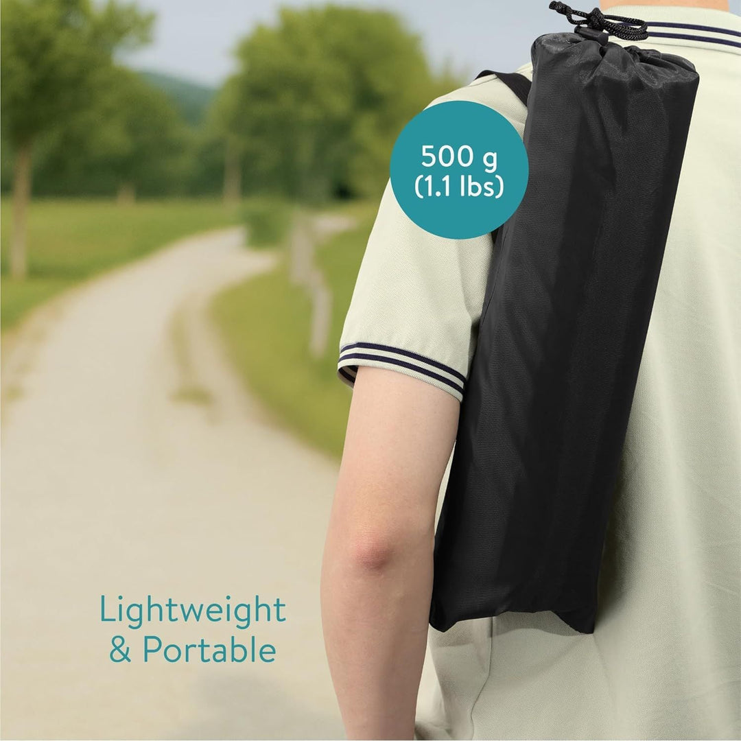 Navaris Foldable Seat Mat with Backrest - Comfortable and Durable Beach Chair with Back Rest - Portable Travel Stadium Lounger - Perfect for Sports Games, Picnics, Beach - Black 40.5 x 10.5 x 10.5 cm - Just Closeouts Canada Inc.4067668153260