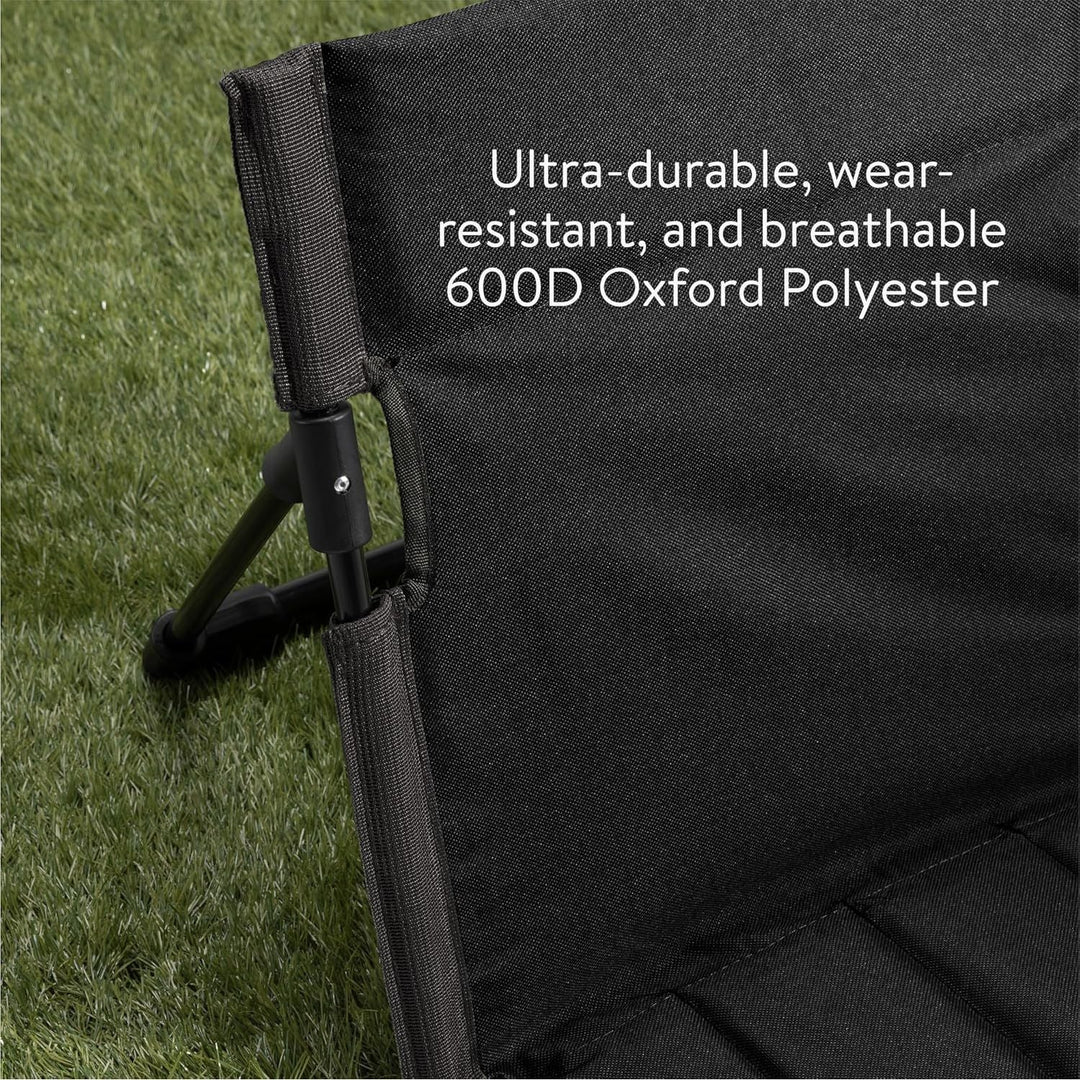 Navaris Foldable Seat Mat with Backrest - Comfortable and Durable Beach Chair with Back Rest - Portable Travel Stadium Lounger - Perfect for Sports Games, Picnics, Beach - Black 40.5 x 10.5 x 10.5 cm - Just Closeouts Canada Inc.4067668153260