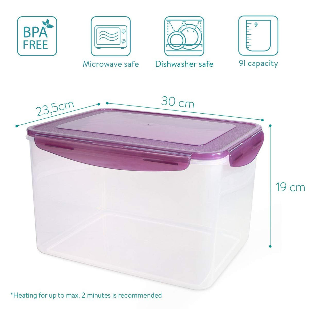 Navaris Large Food Storage Container - 38 Cup Bin with Lid - Plastic Airtight Seal Fresh Box for Kitchen, Pantry, Rice, Bread, Flour, Freezer, Salad - Just Closeouts Canada Inc.4063004111062