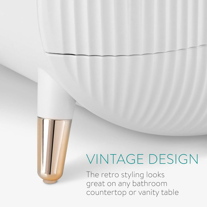 Navaris Makeup Organizer Storage Box - Cosmetics, Skincare and Beauty Case with Clear Lid Display and 2 Drawers - Bathroom Counter or Vanity - White - Just Closeouts Canada Inc.4063004243916