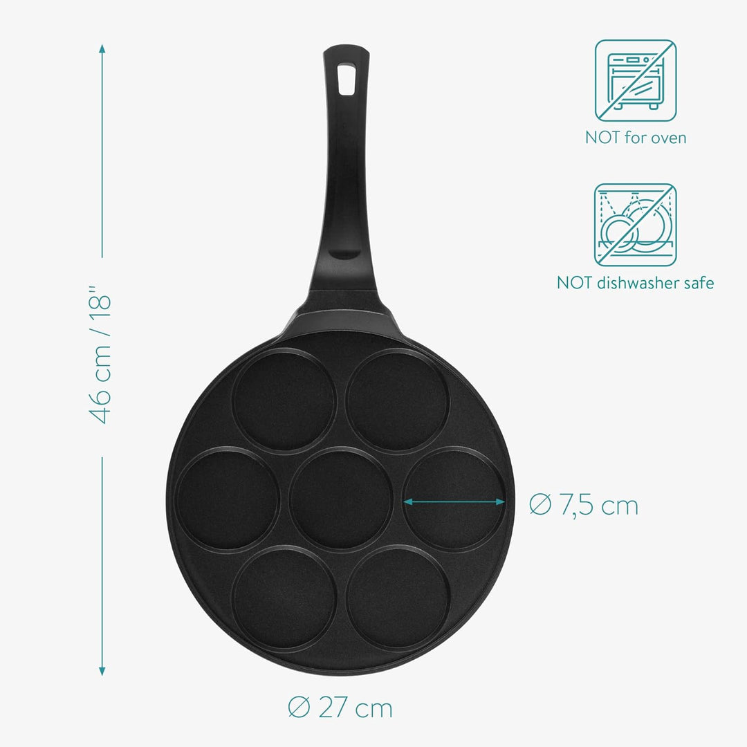 Navaris Mini Pancake Pan - 7 - Section Pancake Maker for 3" Pancakes - 10 5/8" Diameter Nonstick Griddle - Skillet for Stove Frying Eggs and Crepes - Just Closeouts Canada Inc.4063004058442
