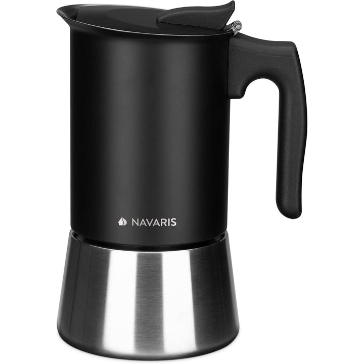 Navaris Moka Coffee Pot - Percolator Espresso Maker for Stovetops Induction Gas Electric Stove Hob - Stainless Steel Percolated Coffee Pot - 10 fl oz - Just Closeouts Canada Inc.4063004322864