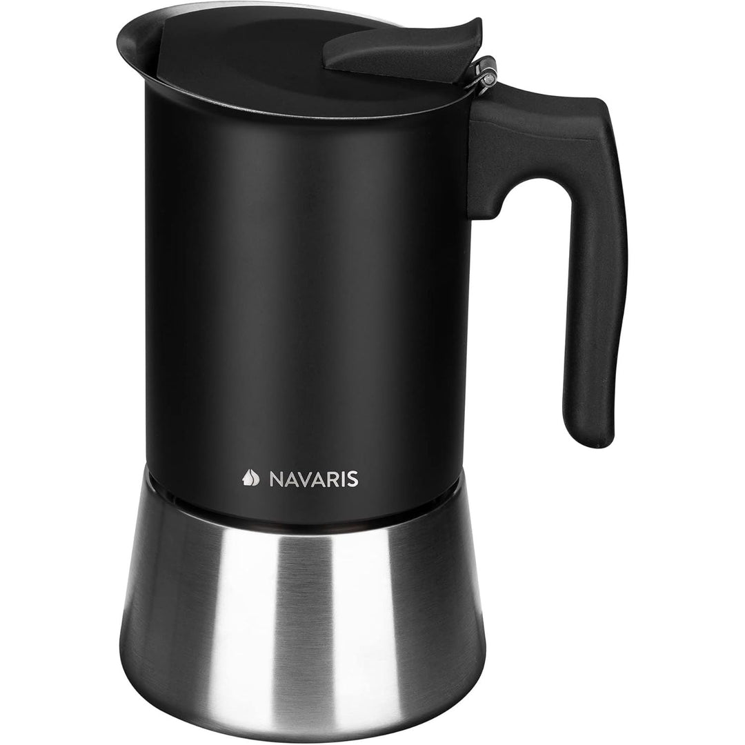 Navaris Moka Coffee Pot - Percolator Espresso Maker for Stovetops Induction Gas Electric Stove Hob - Stainless Steel Percolated Coffee Pot - 10 fl oz - Just Closeouts Canada Inc.4063004322864