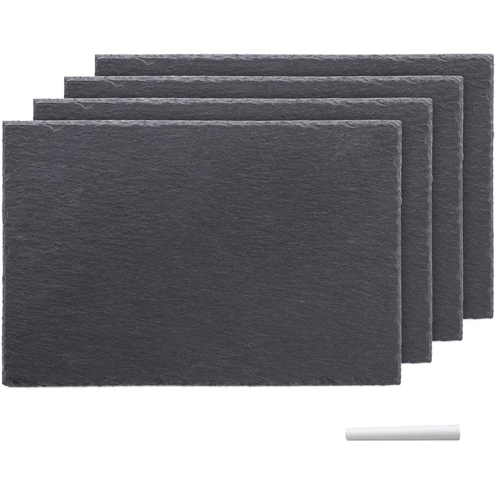 Navaris Natural Slate Serving Plates - Set of 4 Place Mat Serving Trays - Medium Rectangular Stone Table Mat Serving Platter Tiles - 11.8" x 7.8" - Just Closeouts Canada Inc.4063004273197
