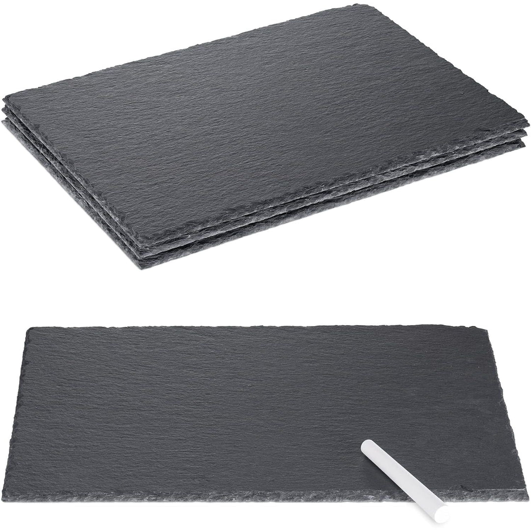 Navaris Natural Slate Serving Plates - Set of 4 Place Mat Serving Trays - Medium Rectangular Stone Table Mat Serving Platter Tiles - 11.8" x 7.8" - Just Closeouts Canada Inc.4063004273197