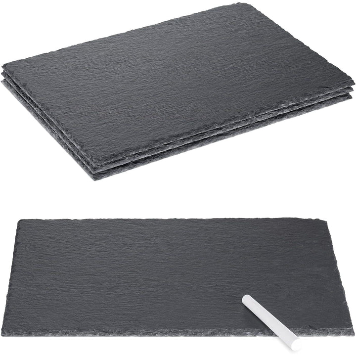 Navaris Natural Slate Serving Plates - Set of 4 Place Mat Serving Trays - Medium Rectangular Stone Table Mat Serving Platter Tiles - 11.8" x 7.8" - Just Closeouts Canada Inc.4063004273197
