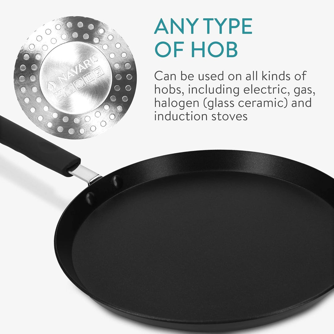 Navaris Pancake/Crepe Pan - 10" Diameter Nonstick Griddle - Skillet for Stove Frying Eggs and Crepes - Just Closeouts Canada Inc.4063004058442