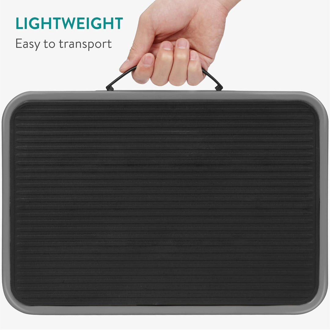 Navaris Portable Step Stool - Folding One Step Ladder - 16cm / 18.5cm / 21.2 cm (6.3" / 7.3" / 8.4") Adjustable Height - 150kg (330 lb) Max Capacity - Grey - Just Closeouts Canada Inc.4067668038895