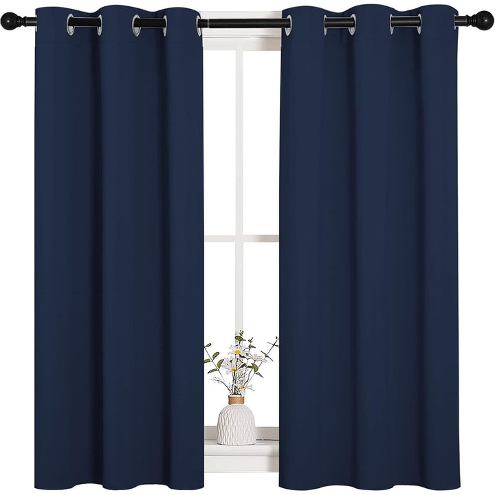 Navy Blue Blackout Curtains, 34 x 45 in, Set of 2 - Just Closeouts Canada Inc.