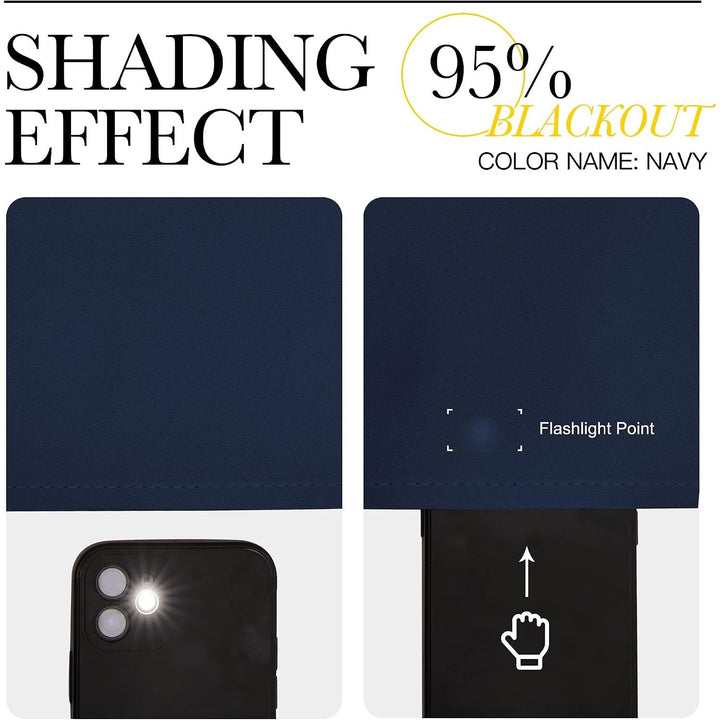 Navy Blue Blackout Curtains, 34 x 45 in, Set of 2 - Just Closeouts Canada Inc.