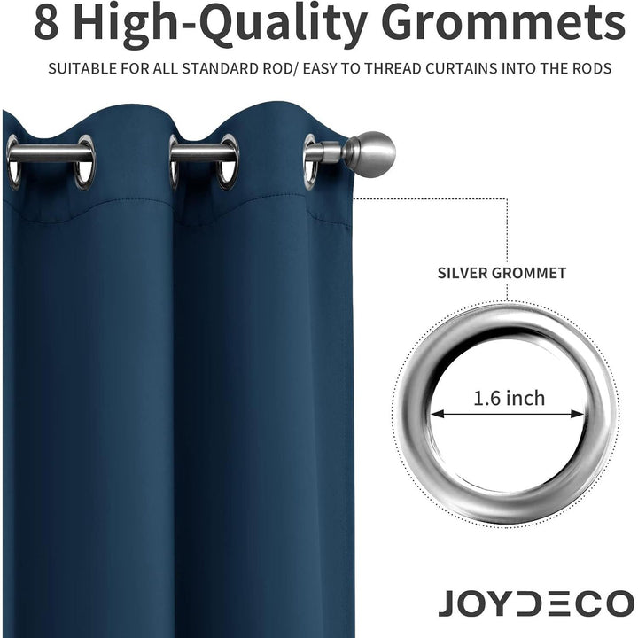 Navy Blue Blackout Grommet Curtains, 2 Panels, 42 x 84 in - Just Closeouts Canada Inc.X003RDP25V