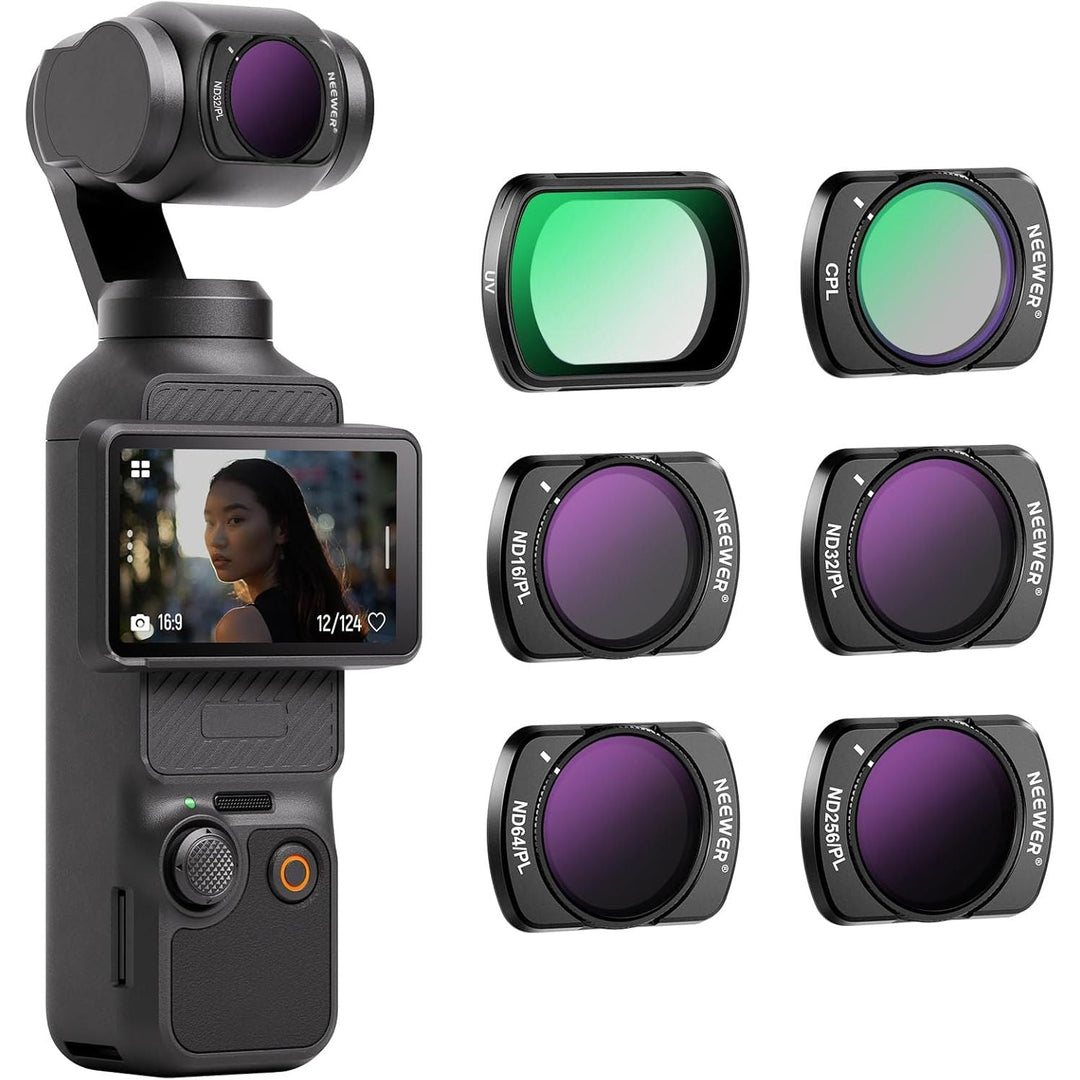 NEEWER Magnetic ND/CPL Filter Set Compatible with DJI OSMO Pocket 3 Creator Combo Accessories, Action Camera 6 Pack UV CPL ND16/PL ND32/PL ND64/PL ND256/PL Polarizing and Neutral Density Filters - Just Closeouts Canada Inc.