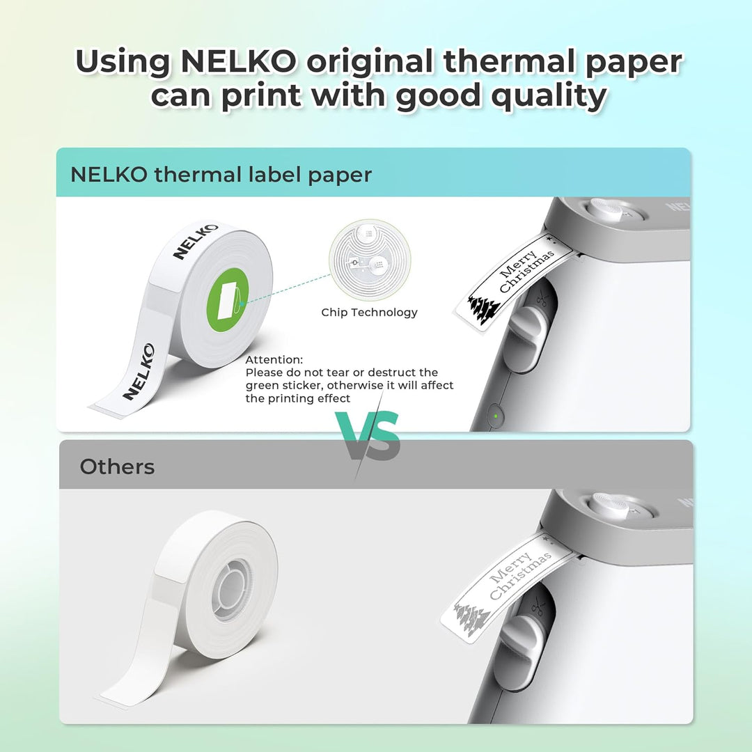 Nelko Label Maker Machine with Tape, P21 Portable Bluetooth Label Printer, Wireless Built - in Cutter Sticker Maker Mini Label Makers with Multiple Templates for School Organizing Office Home, White - Just Closeouts Canada Inc.