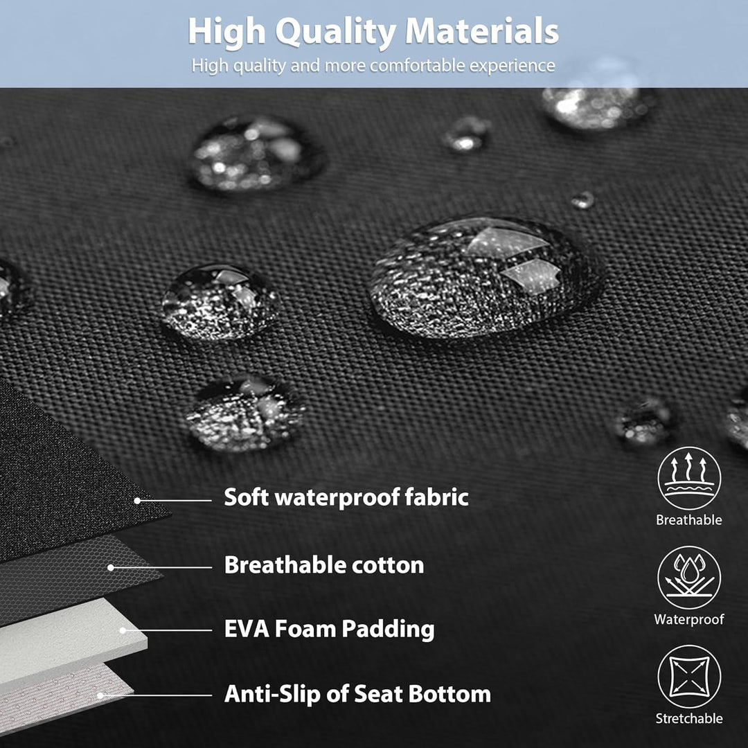 Neoprene 6PCS Waterproof Two Front seat car seat Covers Set- Universal fit for Vehicles, Car with 5mm Composite Sponge Inside, Airbag Compatible ( Black and Gray) - Just Closeouts Canada Inc.