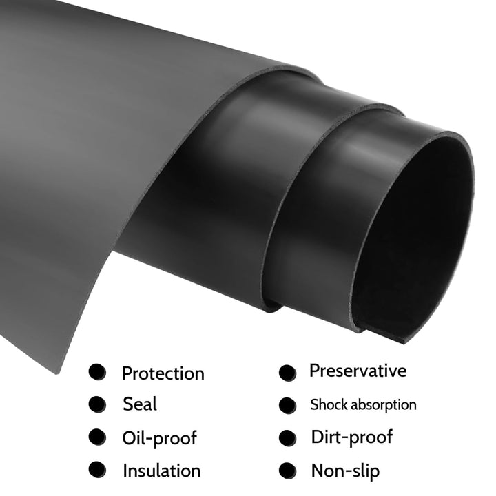 Neoprene Rubber Strips, 3" Wide x 1/8" Thick x 10' Long Solid Rubber Sheets, Rolls & Strips for DIY Gaskets, Crafts, Pads, Flooring, Protection, Supports, Leveling - Just Closeouts Canada Inc.X004C6RS09