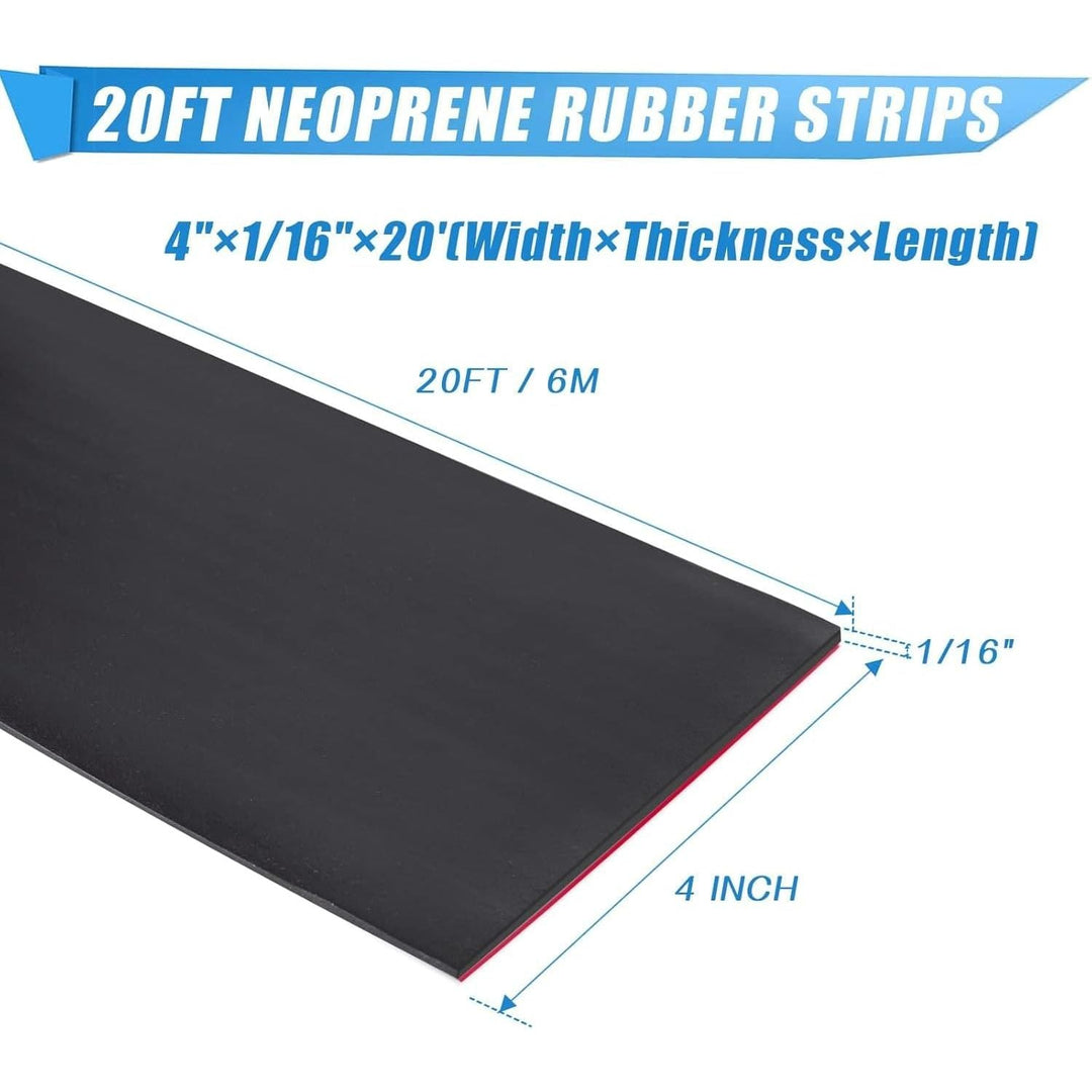Neoprene Rubber Strips Self Adhesive Sheets, Rolls & Strips with Adhesive Backing Rubber Pads Self Stick Seal Gasket Tape for Matting Padding - 4" Wide x 1/16" Thick x 20' Long - Just Closeouts Canada Inc.X003E9BGDF