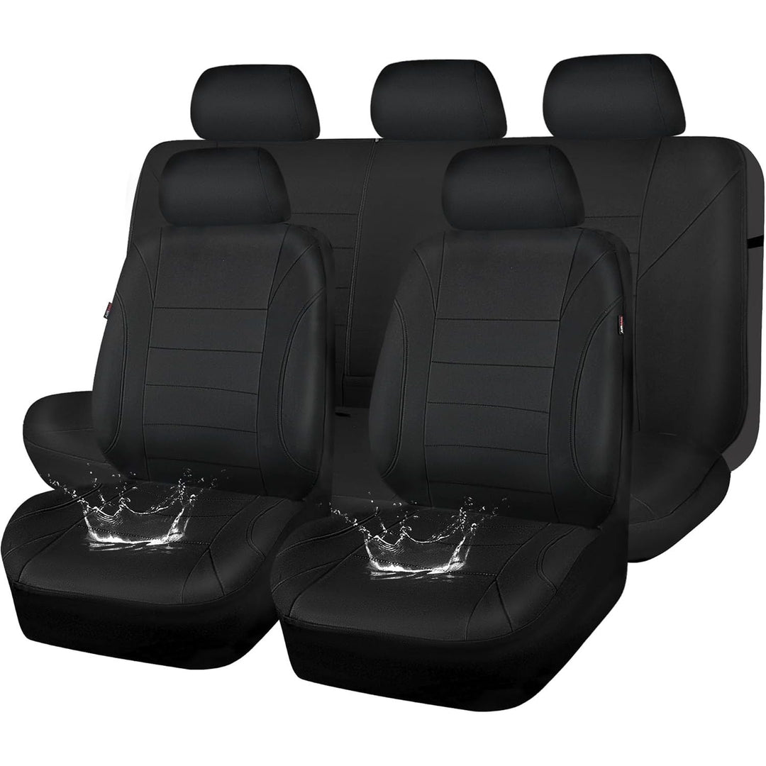 Neoprene Waterproof Seat Covers, Universal Fit Black Full Sets, Protective Interior Covers for Auto SUV, Vans, Sedans, Trucks - Just Closeouts Canada Inc.