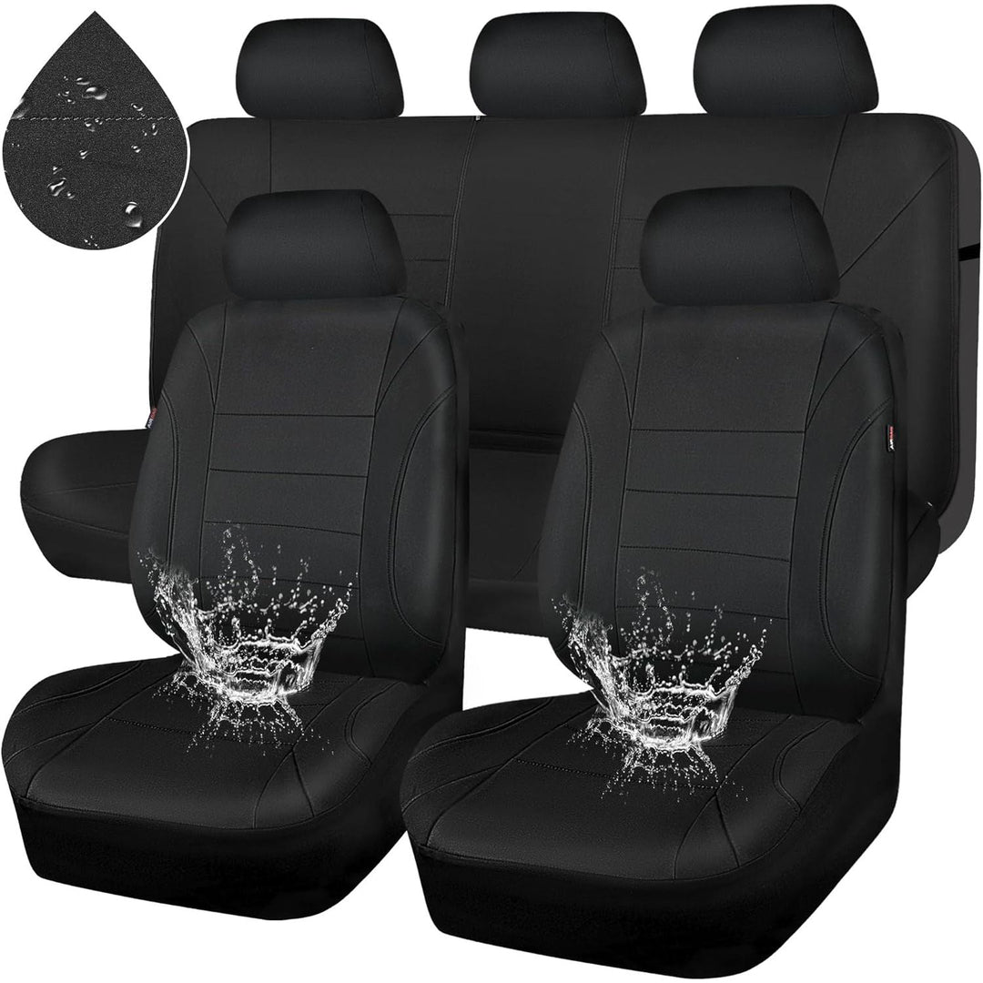 Neoprene Waterproof Seat Covers, Universal Fit Black Full Sets, Protective Interior Covers for Auto SUV, Vans, Sedans, Trucks - Just Closeouts Canada Inc.