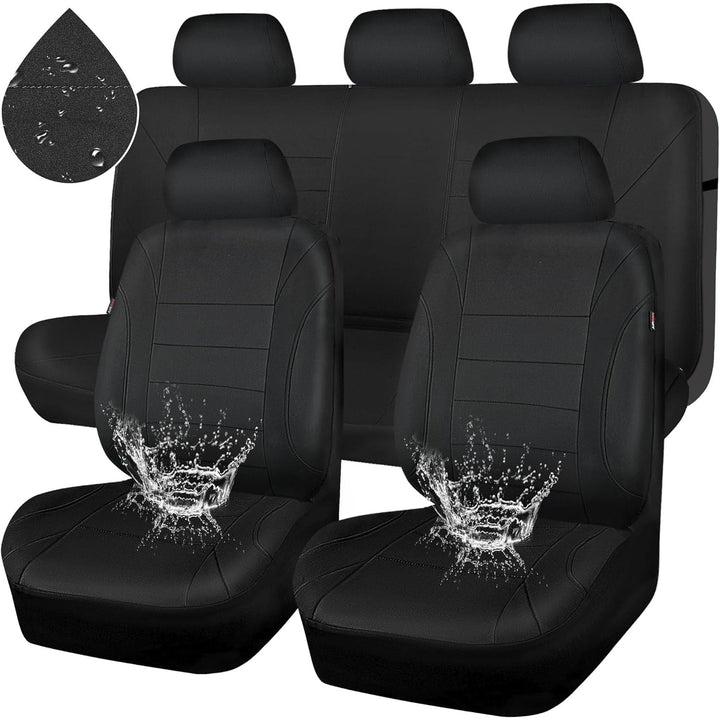 Neoprene Waterproof Seat Covers, Universal Fit Black Full Sets, Protective Interior Covers for Auto SUV, Vans, Sedans, Trucks - Just Closeouts Canada Inc.