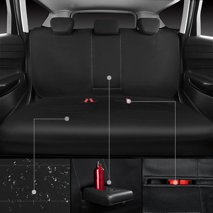 Neoprene Waterproof Seat Covers, Universal Fit Black Full Sets, Protective Interior Covers for Auto SUV, Vans, Sedans, Trucks - Just Closeouts Canada Inc.