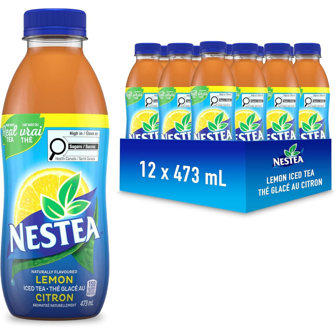 Nestea Naturally Flavoured, Lemon Iced Tea, 473mL, 12 Count - Just Closeouts Canada Inc.