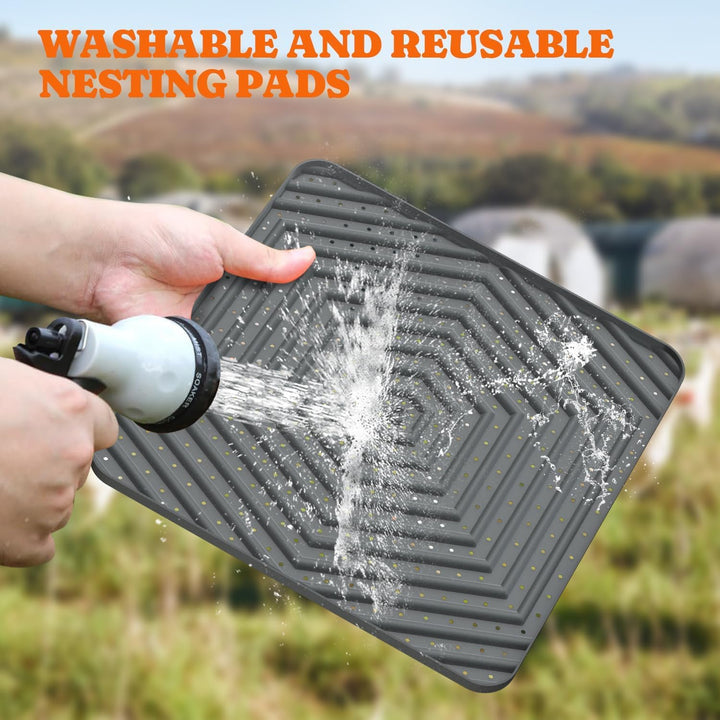 Nesting Pads for Chicken Coop: Nesting Box Pads for Chicken Coop Bedding, Washable Nesting Box Liners for Chicken Laying Boxes, 12"x 12" Chicken Nesting Pad for Laying Eggs, 4 Pack - Just Closeouts Canada Inc.