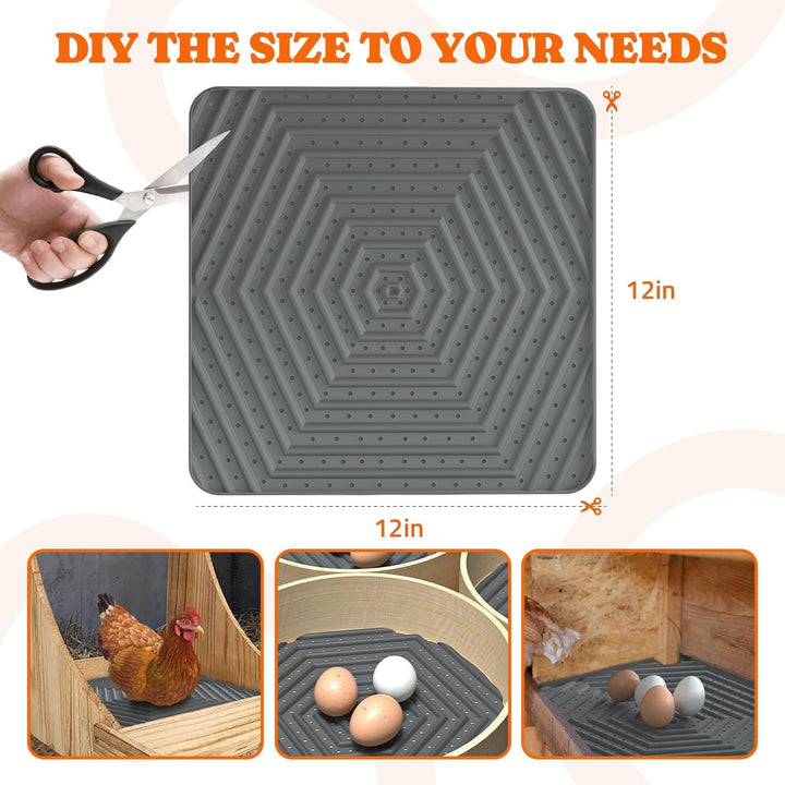 Nesting Pads for Chicken Coop: Nesting Box Pads for Chicken Coop Bedding, Washable Nesting Box Liners for Chicken Laying Boxes, 12"x 12" Chicken Nesting Pad for Laying Eggs, 4 Pack - Just Closeouts Canada Inc.