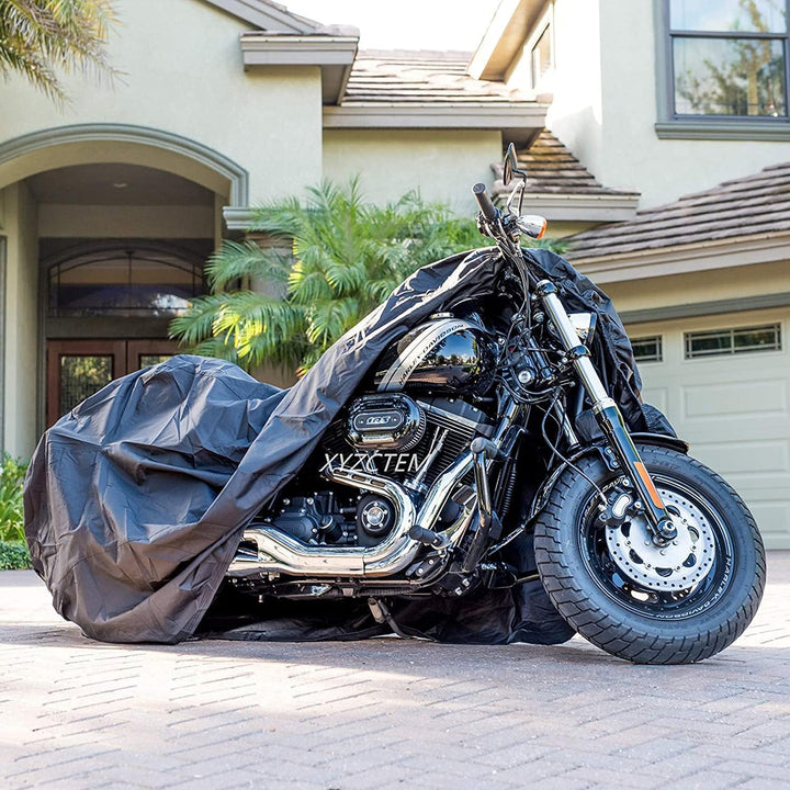 New Generation Motorcycle Cover ! XYZCTEM All Weather Black M Large - Heavy Duty Waterproof Outdoor Protects Fits up to 87 inch for Harley Davidson, Honda, Suzuki,Yamaha and More - Just Closeouts Canada Inc.