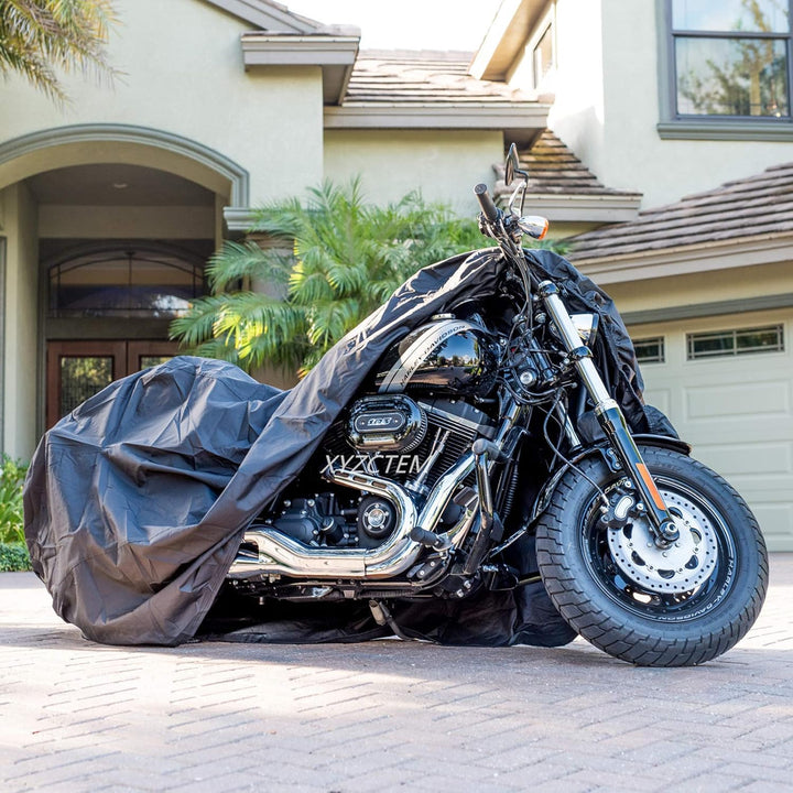 New Generation Motorcycle Cover XYZCTEM All Weather Black XXXL Large - Waterproof Outdoor Protects Fits up to 118 inch for Harley Davidson, Honda, Suzuki, Yamaha and More - Just Closeouts Canada Inc.
