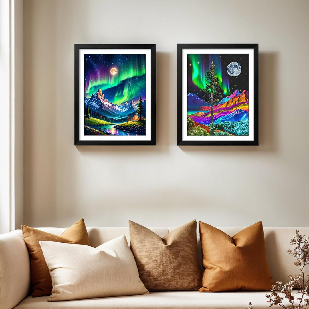 NIHO - JIUMA Diamond Painting Wood Frames, Suitable for 12x16 in / 30x40 cm Diamond art, or Oil Paintings Photos, Natural Solid Wood Picture Frames with Plexiglass (2 Pack, Black) - Just Closeouts Canada Inc.