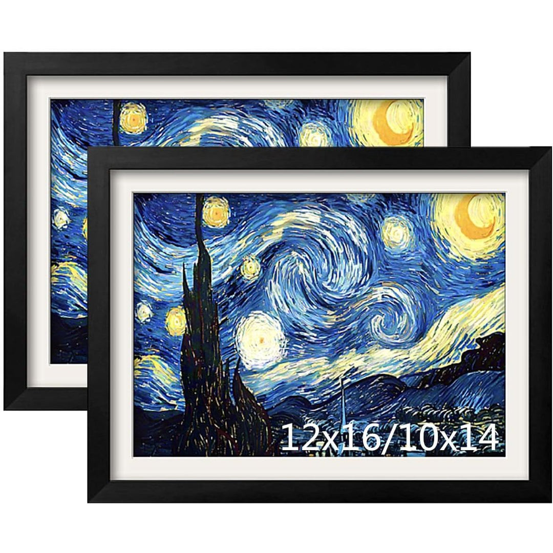 NIHO - JIUMA Diamond Painting Wood Frames, Suitable for 12x16 in / 30x40 cm Diamond art, or Oil Paintings Photos, Natural Solid Wood Picture Frames with Plexiglass (2 Pack, Black) - Just Closeouts Canada Inc.