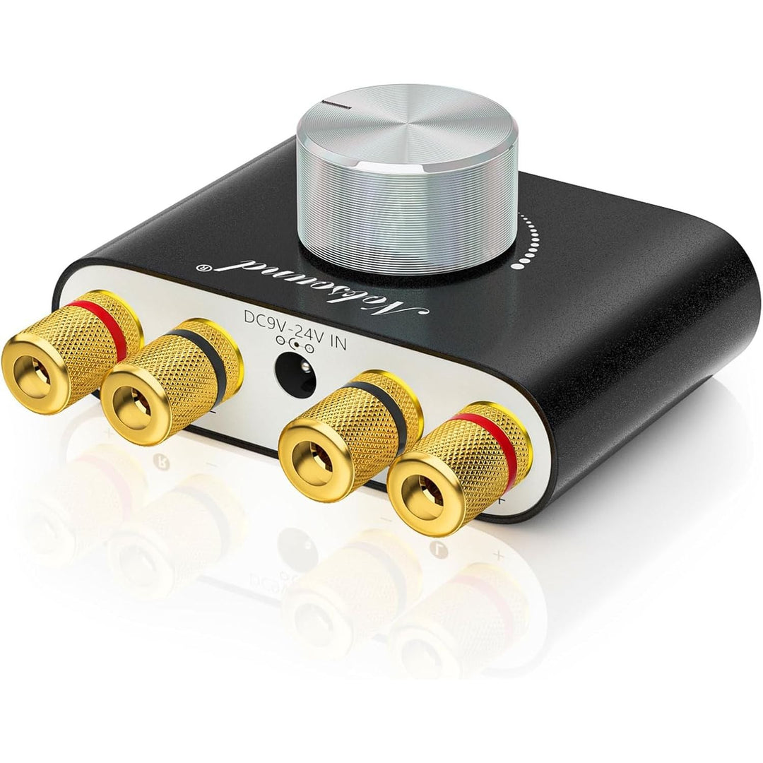 Nobsound Mini Bluetooth 5.0 Amplifier: 100W HiFi Stereo Amp w/USB/AUX Input, Wireless Audio Receiver for Home/Office Speakers (Black) - Just Closeouts Canada Inc.
