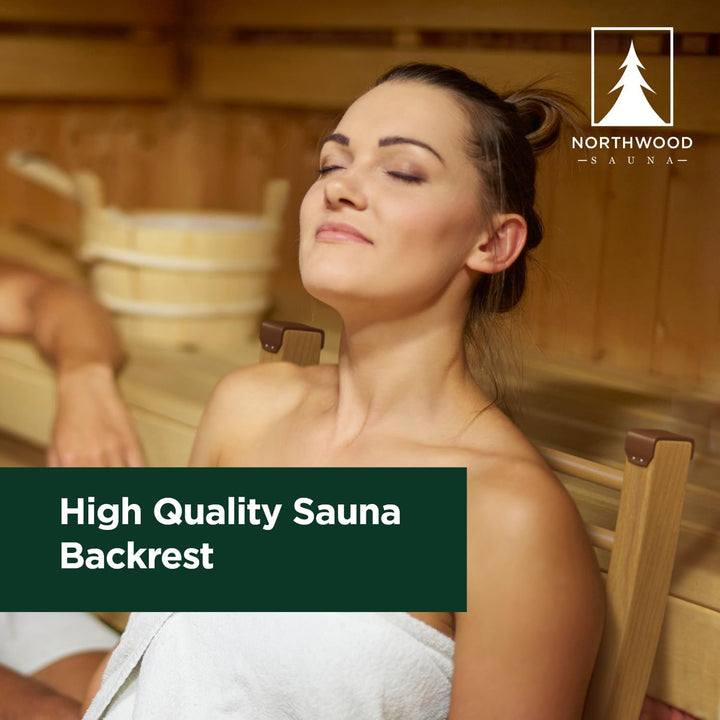 Northwood Sauna - Sauna Backrest - Handmade from Canadian Red Cedar Wood - Ergonomic S - Shape Back Support & Non - Slip Pads - Just Closeouts Canada Inc.