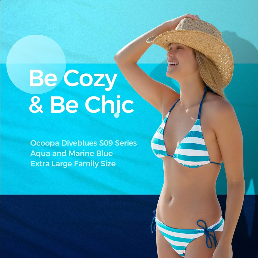 OCOOPA Sand proof Beach Blanket Waterproof, Extra Large 8 Persons Family Size 10'X9.2', Comfortable Parachute Nylon, Cozy& Chic, Compact& Light, Reinforced Windproof,4 Stakes&1 Travel Bag - Just Closeouts Canada Inc.