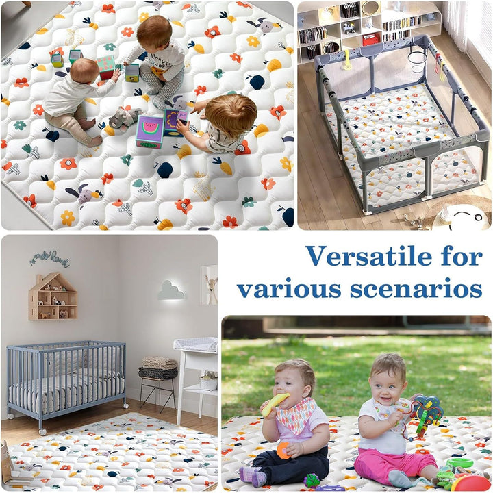 Odorless Premium Foam Foldable Baby Play Mat 71" X 59", Extra Large Thicker Activity Playmats for Babies,Toddlers, Infants, Soft Baby Mat for Floor,Play & Tummy Time,Machine Washable for Easy Care. - Just Closeouts Canada Inc.